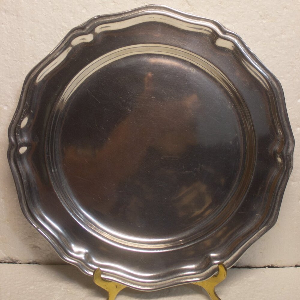 Vintage Wilton Company Scalloped Pewter Plate